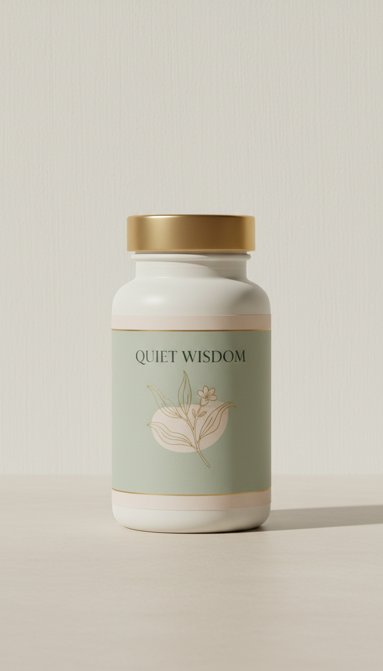 Gold-Accented Pill Bottle Supplement